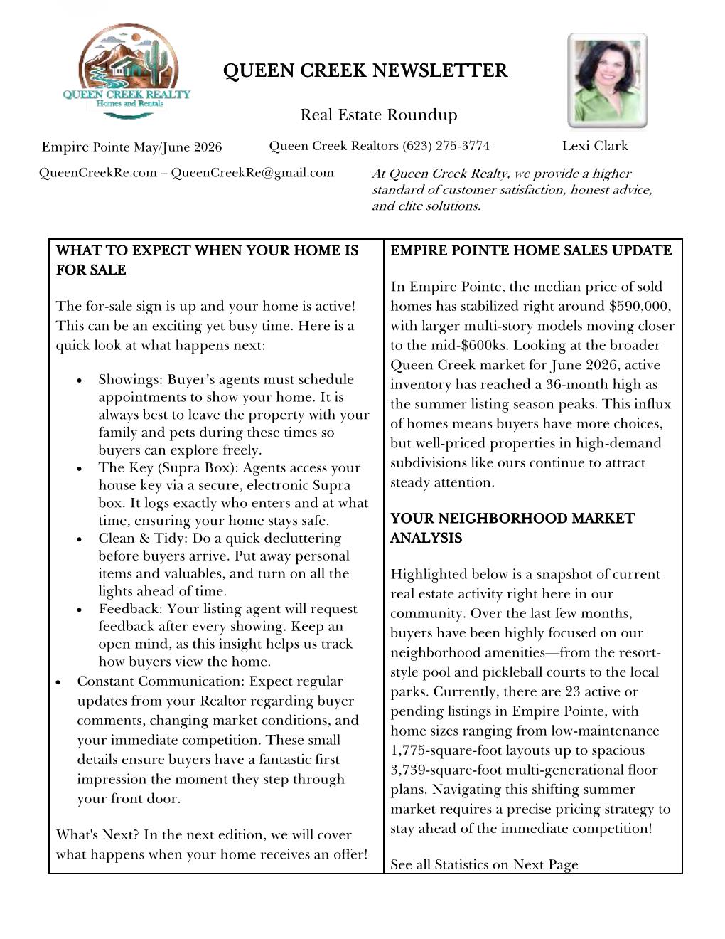 Empire Pointe newsletter Empire Pointe Mewsletter